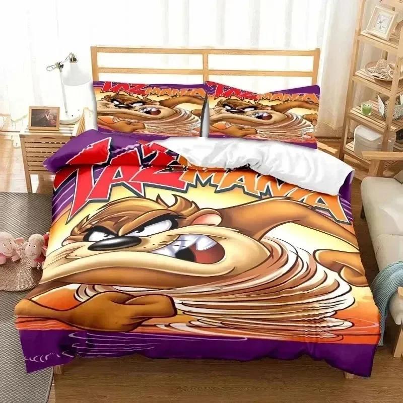 3D Cartoon T-Tasmanian Devil Bedding Set Print Bed Set With Pillowcase Bed Duvet Cover Soft Single Double Queen Super King Size