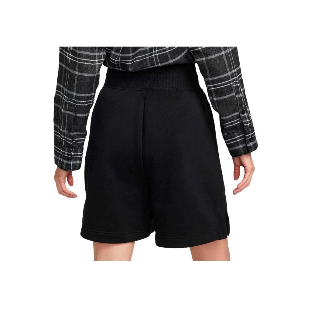Nike Logo Print High-Waisted Drawstring Loose-Fit Shorts Women Bottoms Black DQ5717-010