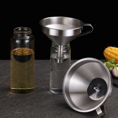 Imbuto Filtrante in Acciaio Inossidabile 11/13/15cm Metallo per Alimenti Imbuti di Riempimento per Liquidi Ingredienti Secchi Spezie
