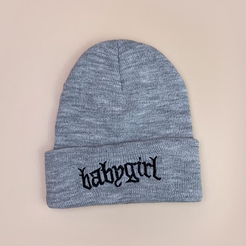 Personalized Embroidered Letter Knitted Hat For Men And Women, Warm Outdoor Sports And Leisure Hip-Hop Pullover Hat 54-58cm серый