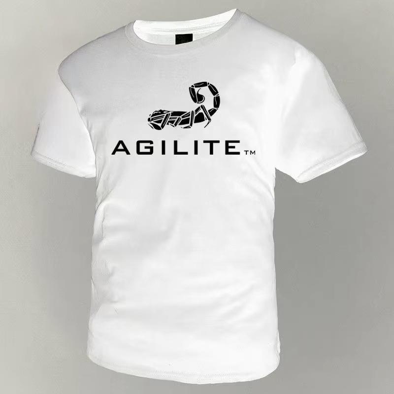 

AGILITE Футболка Мужская Футболка с круглым вырезом из чистого хлопка Футболка с коротким рукавом Одежда больших размеров Одежда для фитнеса Мужская одежда M