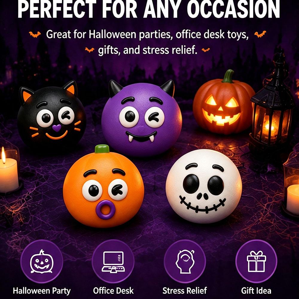 Fun Novelty Prank Gag Gift Jumbo Halloween Pumpkin Skeleton Squishy Slow Rising Spooky Demon Tactile Squeeze Gadget Party Favor