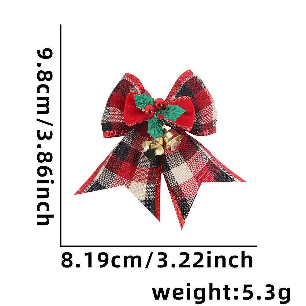 

Christmas Burlap Bow with Bell Decoration for Trees and Gifts One Size