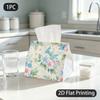 1pc Tissue Box, Soft Watercolor Pastel Floral Gentle Spring Charm Pattern, 2D Flat Printing, Lightweight, Machine Washable, Tissue Dispenser, for Wash