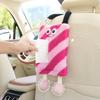 Creative cartoon car tissue box plush monster car seat back hanging paper box Internet celebrity inside tissue box