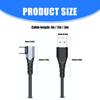 Durability Braided USB to USB C Cable for Phone 15/16 6A 66W Charging Cord Data Transmission with Right Angle Design