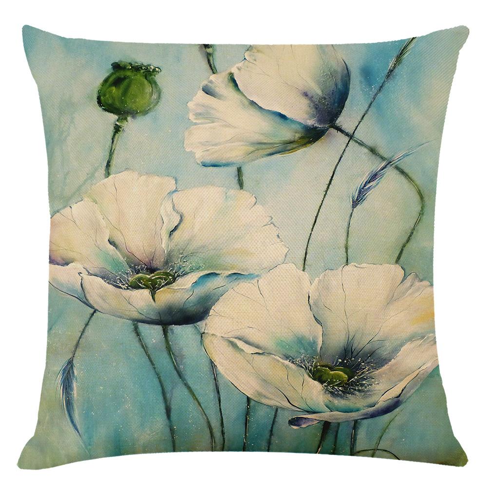 Quadratischer Heimdruck Quadratischer Kissenbezug Grüner Pflanzenstil Kissenbezug Stuhlkissen Sofakissenbezug Quadratisch 45cm X45cm