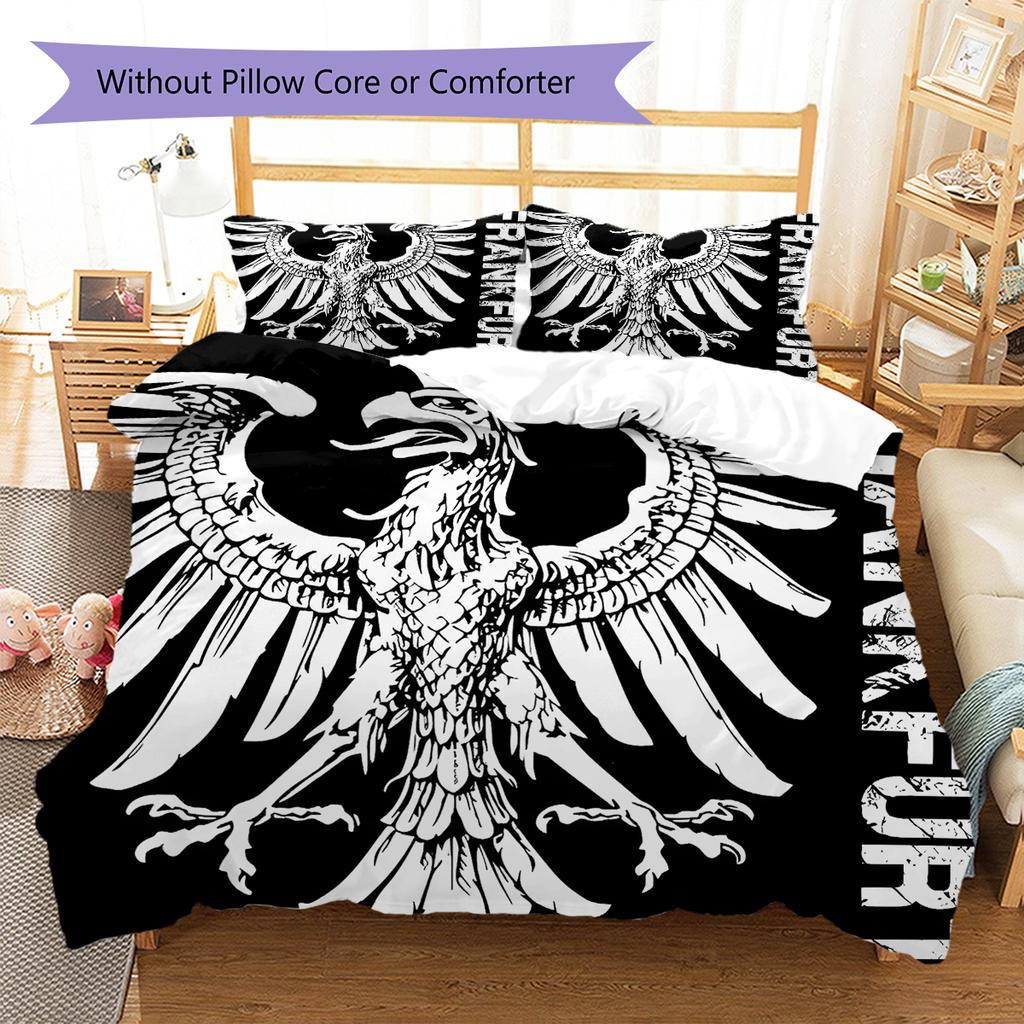 Frankfurt Football Pattern Bedding,Quilt Set Quilt Cover Pillowcase Home Birthday Gift (1 * Duvet Cover + 2 * Pillowcase, Without Core)