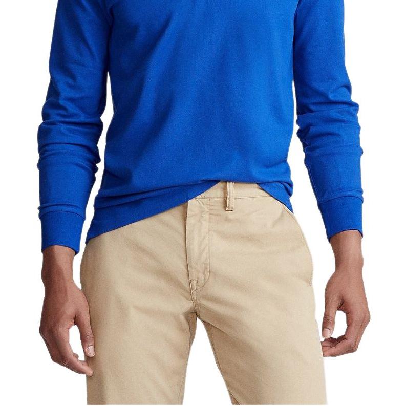 Polo Ralph Lauren Logo Cavallino Piccolo Ricamato Tinta Unita Pullover Maglia a Manica Lunga Polo Uomo top 710760127-006