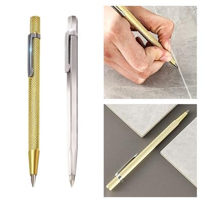 2Pcs Diamond Glass Steel Alloy Marking Pen Carbide Nib Separation Stainless Steel Marking Needle Stylus Pen