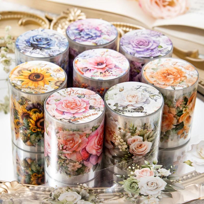 2m 1 Rolle PET Pflanze Blumen Klebeband Aufkleber Dekorative Collage Klebstoff Diy Scrapbooking Hand Made Masking Tape