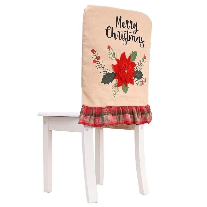 Christmas Chair Backrest Covers Christmas Home Table Ornament Gift New Year Party Supplies Dining Eco-friendly Comfortable Decor
