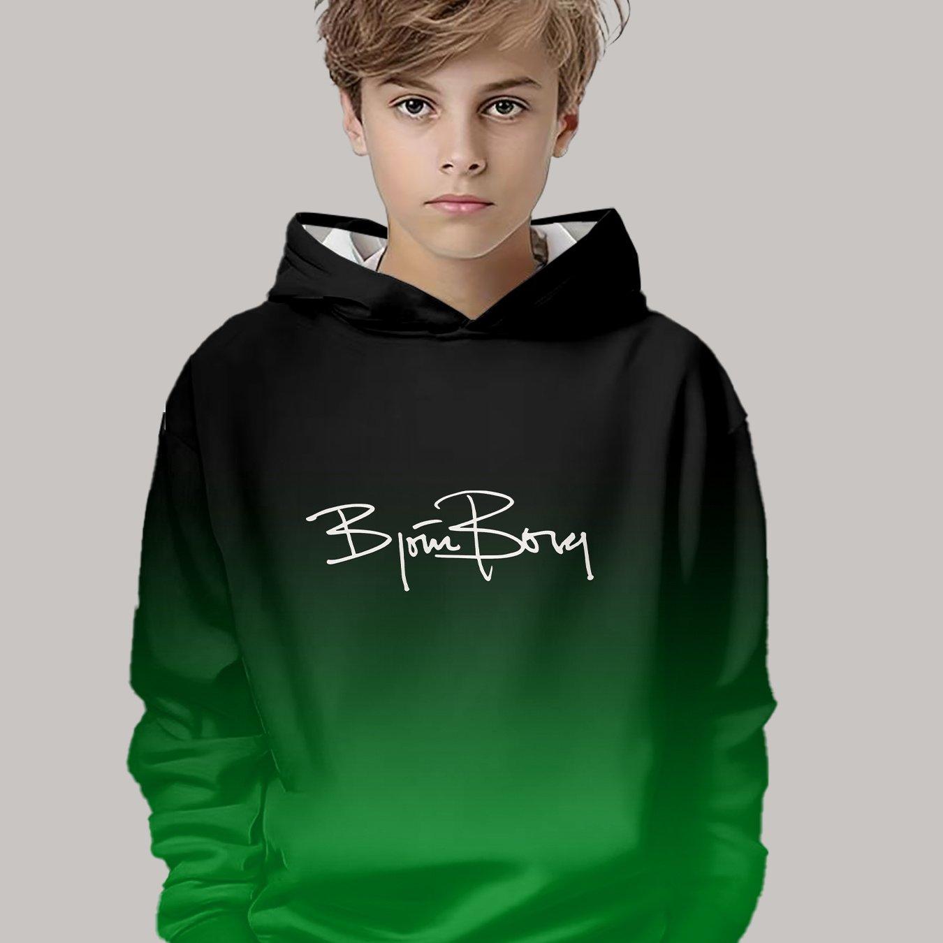 

3D Printed Long Sleeve Hooded Sweatshirt for Boys, Boys Spring and Autumn Sports T-Shirt, Casual All-Purpose Pullover 5-6Y