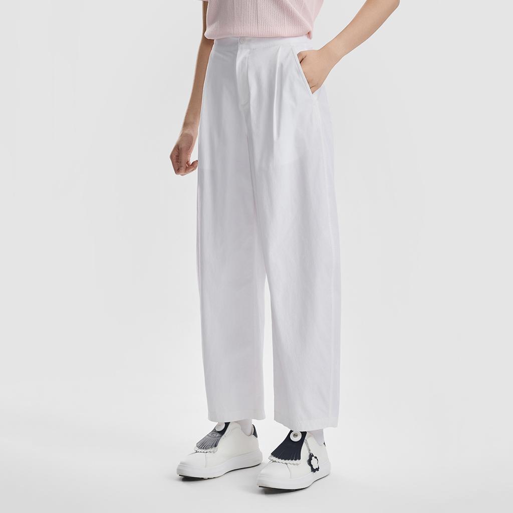 FILA Golf Series Fashion Simple Sports Golf Versatile Loose Woven Casual Pants Women bottoms Jade-White A11W625815FWT