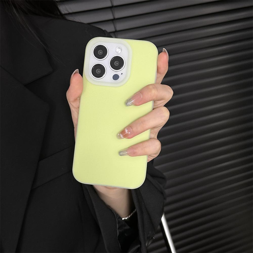 

Роскошный защитный чехол для камеры из матового желе для iPhone 16 15 14 13 12 Pro Max 11, шелковистый внутренний бархатный противоударный бампер For iPhone 15 Pro жёлтый