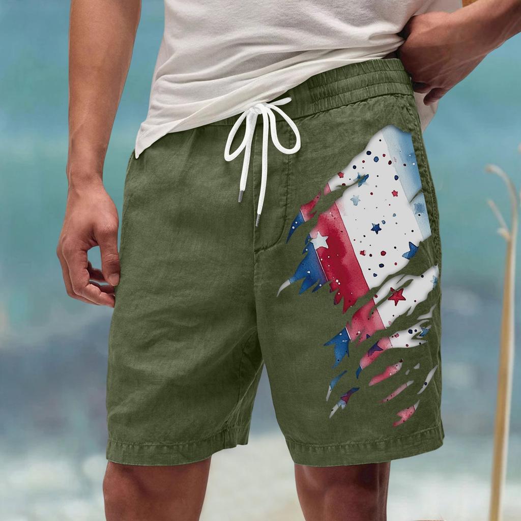 Męskie letnie, duże, swobodne, luźne spodnie sportowe, szorty plażowe