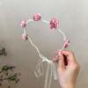 Crystal Flower Ribbon Wavy Headband Female Sweet Small Fresh Headband Fashionable Versatile High Skull Top Hair Accessories