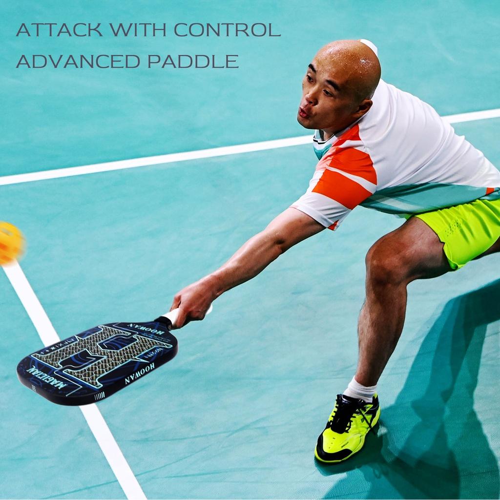HOOWAN MAGICIAN 16MM Pickleball Paddles Kevlar Carbon Piackleball Rackets Professional Carbon Fiber T700 Edgeless Pickle Ball Racket Rough Surface