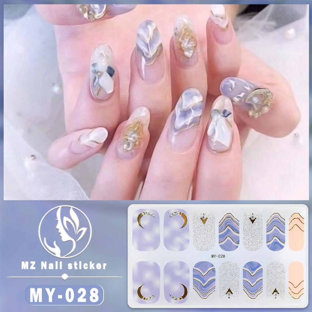 Dreidimensionaler wasserdichter No-Bake Gel-Nagellack-Film Vollsticker Imitations-Diamant-Nagelfilm-Papier Nagelfilm-Papier