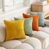 Solid Color Corduroy Patchwork Cushion Cover for Sofa and Bedroom