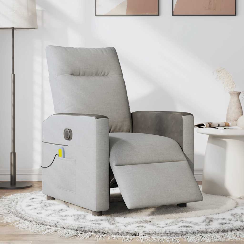 Foldable Massage Armchair, Electric, Grey, Fabric