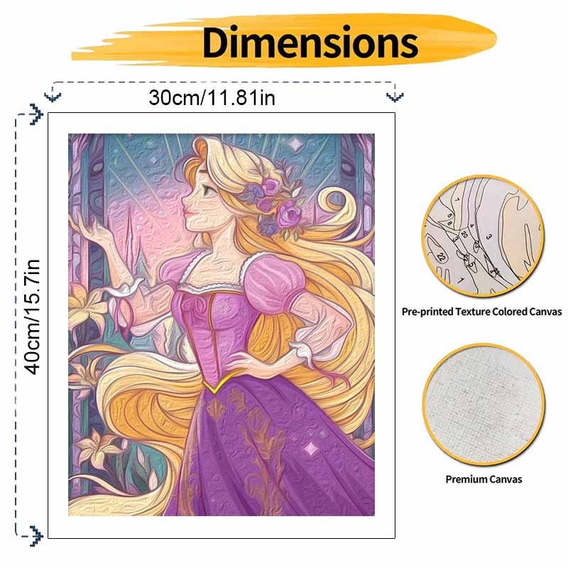 Disney Oil Painting Art Painting Set Rapunzel Home Wall Decor Handmade Gift for Fans Collection