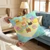 Cute AANITEEZ Anime Pillow Case Antidustmite Pillowcase Invisible Zipper Silky Short Plush Sofa Cushion Cover