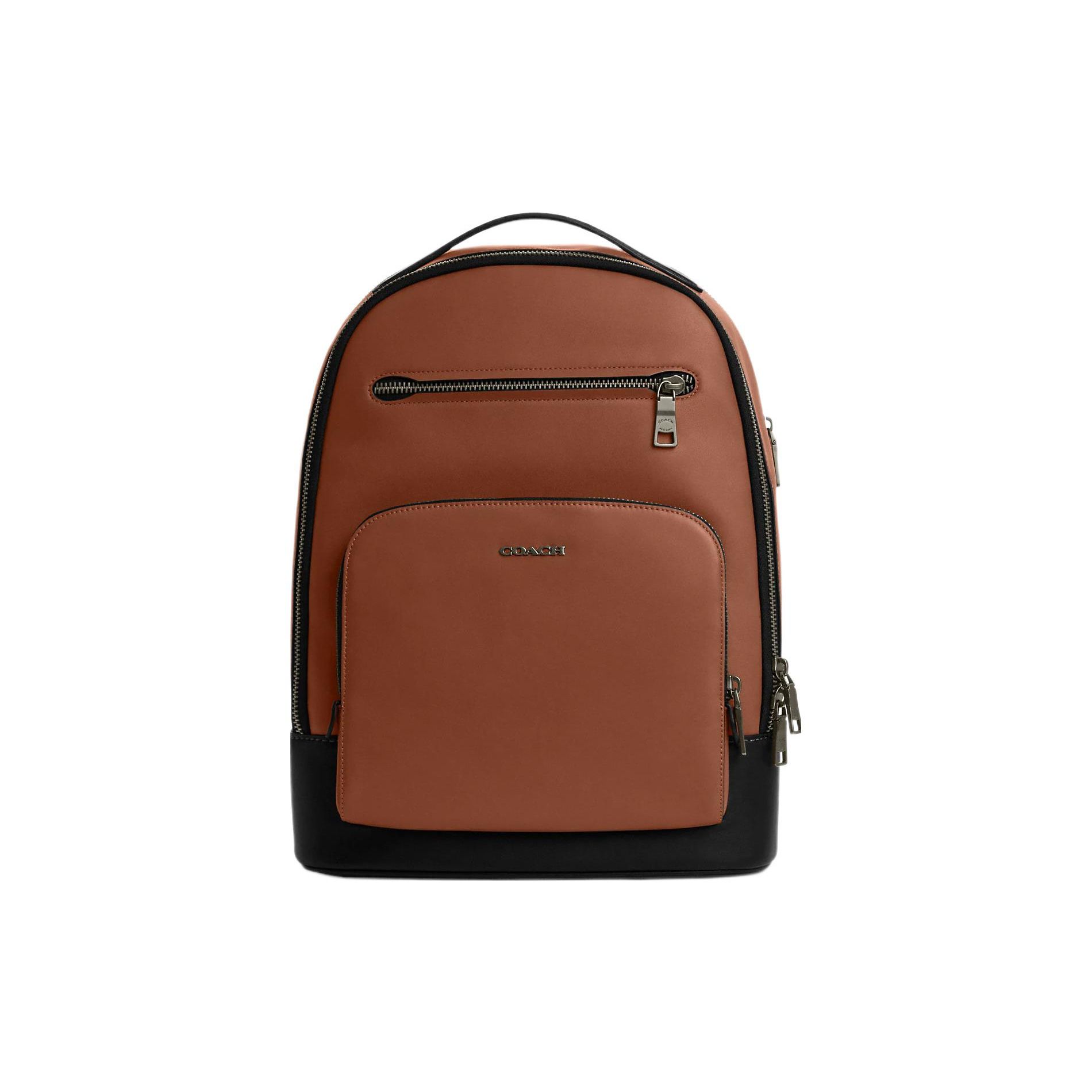 

Coach Bethany 32 Solid Logo Zipper Multifunction Bag Smooth Calfskin Backpack Large Men Backpack Brown CL963-FSD Basic Set (Bag+Dust Bag)