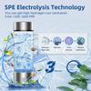 Hydrogen Water Bottle Portable Rechargeable Hydrogen Water Rapid Electrolysis with SPE/PEM Technology for Home Office Travel
