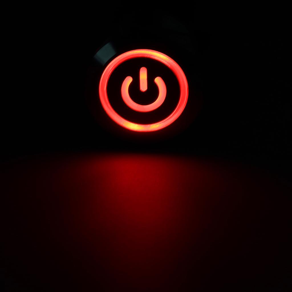 IP67 19mm Metal Waterproof LED Power Symbol 5Pin Reset Car Push Button Switch