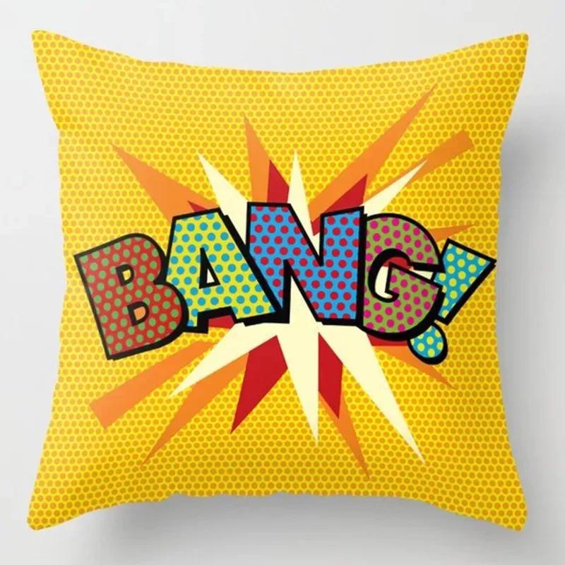 Cartoon Buchstaben Graffiti Kissenbezug Zuhause Schlafzimmer Wohnzimmer Sofa Kissenbezug Mietdekoration Dekorative Kissenbezug