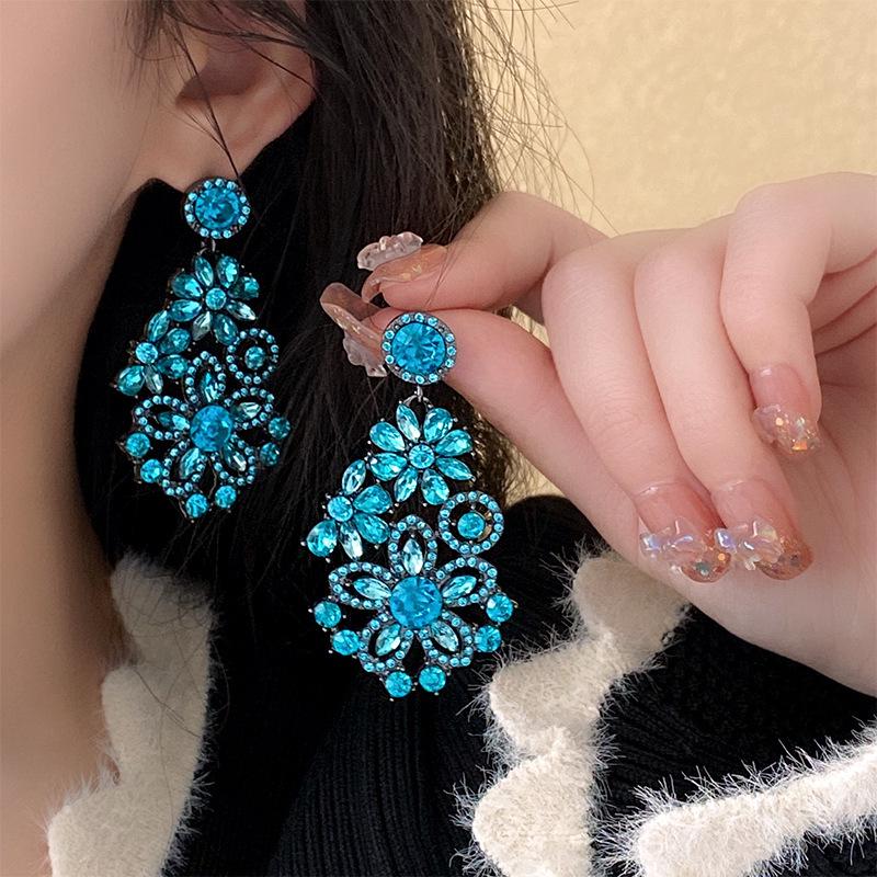 

Срібна Голка Діамантова Крапля Підвіска Пусети - Вінтажний Розкішний Дизайн