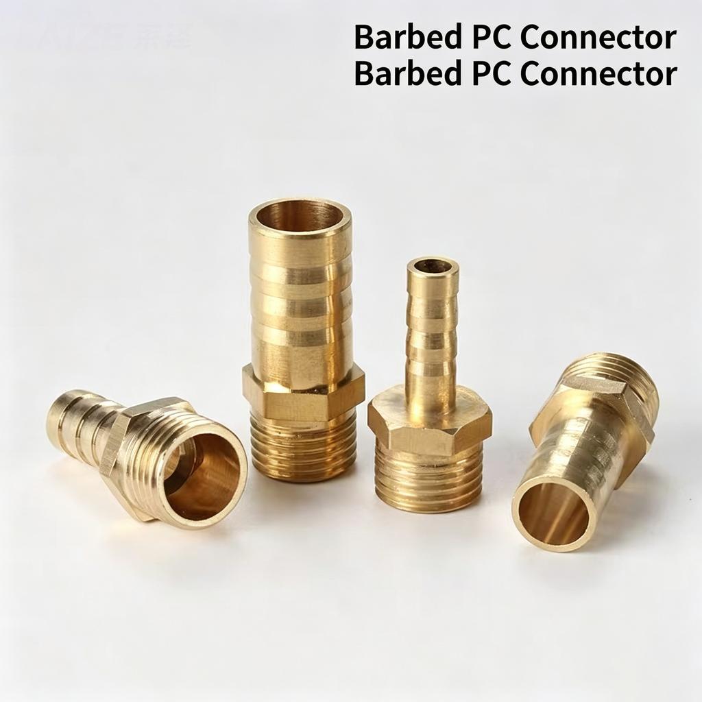 Copper Water Tube Brass Barb Pipe Fitting Durable Plumbing Connector 2 3 4 Way Straight Elbow T Y X Shape for 6mm-19mm