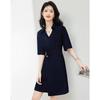 Elegant Denim V-Neck Short Sleeve Dress