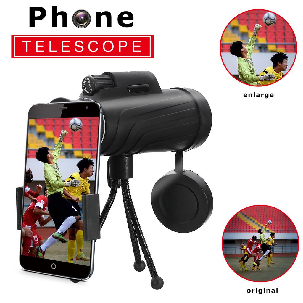 Buy 40X60 Monocular Telescope HD Vision Prism Scope With Phone Clip Tripod forOutdoor Activities