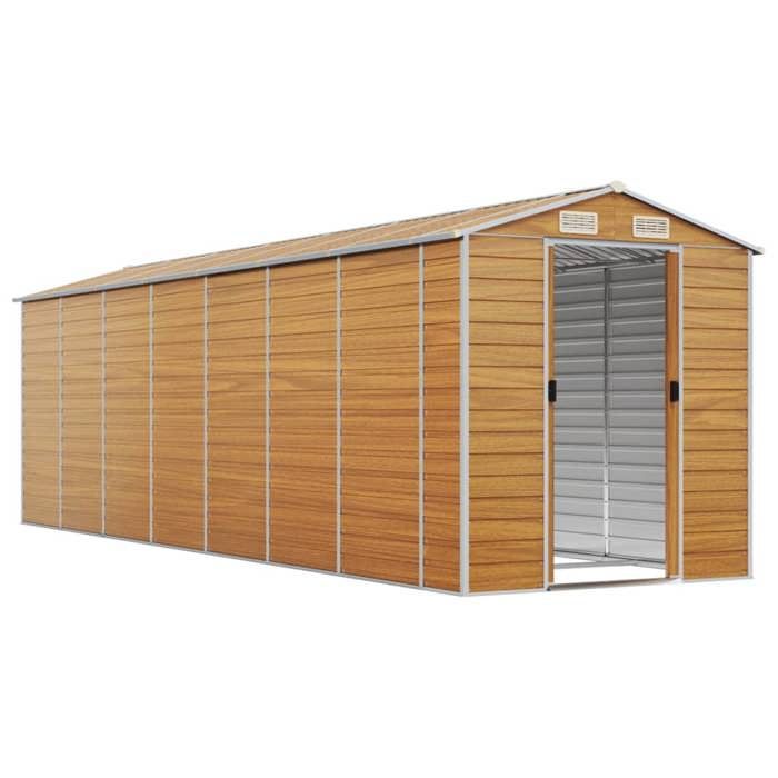 VidaXL Garden Shed Light Brown 191x640x198 Cm Galvanized Steel, Garden Storage, Garden Tool Shed 3188281