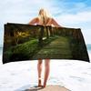 Oversize Beach Towel, Extra Large Towels,Forest Print Cool Travel Pool Towel,Soft and Quick Dry Swim Towels for Women and Girls