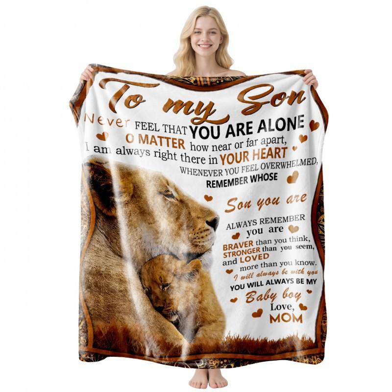 Soft Fleece Blanket With Customizable Gift Text Print Sofa Nap Or Air Conditioning Use