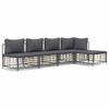 VidaXL Garden Lounge Set 5 Pcs with Anthracite Cushions Wicker, Lounge Set, Outdoor Lounge Set, 3186735