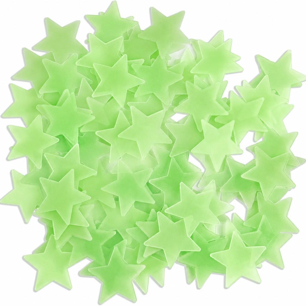 100/500pc Glow-in-the-Dark Star Stickers Self-Adhesive Luminous Wall Decals Festive Ambiance Ceiling Decor for Home Room Bedroom