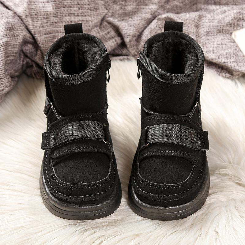 Children's snow boots, winter styles for boys and girls, big cotton shoes with plush winter shoes, baby snow cotton