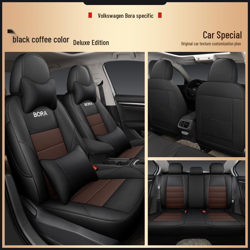 Volkswagen Bora Series Universal Leather Car Seat Cover - Four Seasons, Full Coverage, Five-Seater.