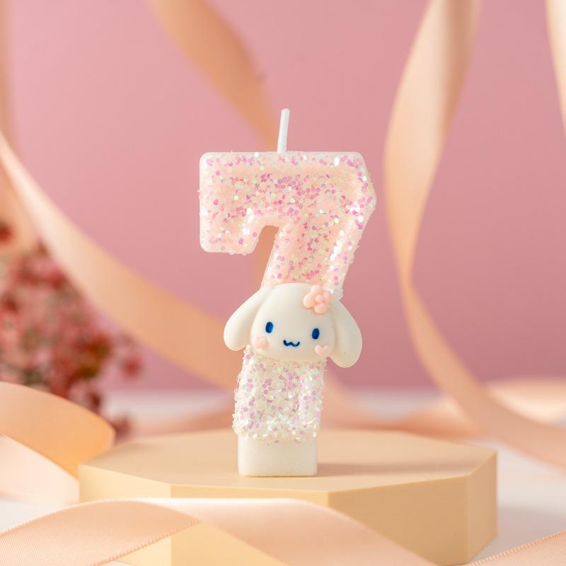 Creative Cute Cartoon Rabbit Number Birthday Candle Cake Decoration Party Dessert