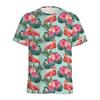 Summer Round Neck 3D Tropical Flamingo Hawaiian Floral Graphic Printed Top Short Sleeved Children's Boy and Children's Girl Kids Unisex T-shirts