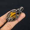Tiger Eye Pendant, Handmade Gemstone 999 Copper Wire Wrapped Pendant Antique Jewelry, For Gift Silver Jewelry