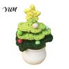 Soft Woolen Potted Plant Figures Hand Crochet Christmas Tree, Creative Knitted Plant, Mini Festive Interior Decorations for Home Cute Desktop