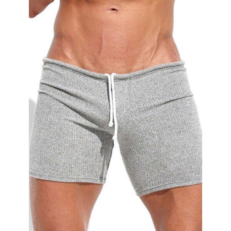 Fashion Summer Men Sexy Lacing Shorts Holiday Casual Sports Fitness Breathable Stretch Silm Shorts Tide