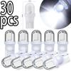 30pcs Car T10 Led Bulbs LED Light Cold White Silica Auto Interior Dome Reading Wedge Side Door Trunk Lamp License Plate Lamp 12V Bulbs 7