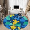 1pc Cactus Print Carpet, Round Non Slip Durable Large Size Office Carpet, Suitable for Office