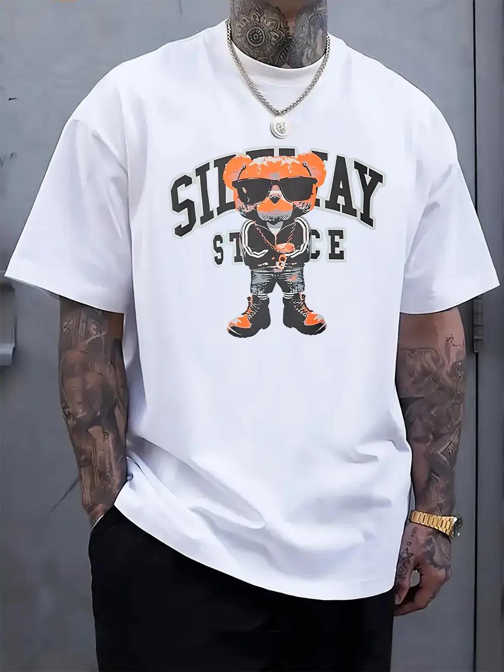 Casual Graphic T-shirt - Bold SILAY STYLE Print with Cartoon Bear Design S